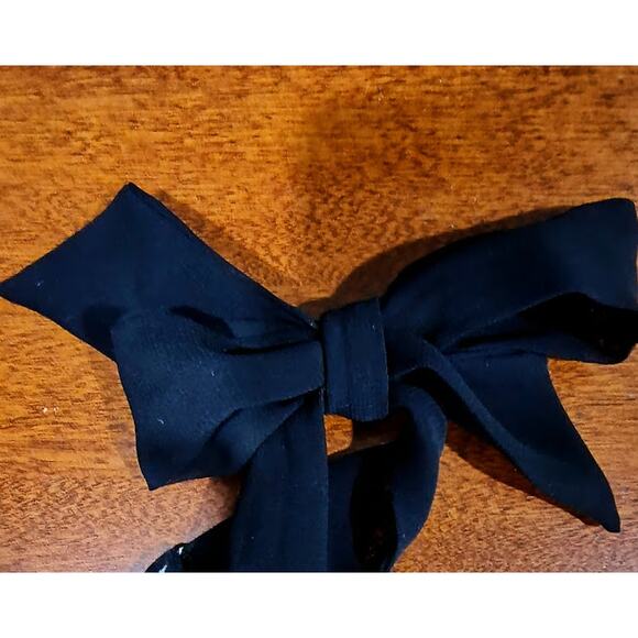 WHBM Polka Dot Silk Top with Straps and Elasticised Hem, Blk & Wht, Sz M - Picture 5 of 7